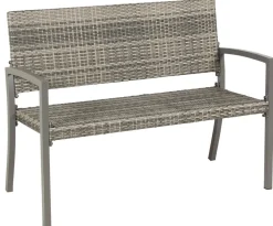 Acamp 2-Sitzer Gartenbänke|Gartenbänke Rattan - Gartenbank Dijon, 2-Sitzer Grau