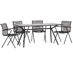 Acamp Gartenmöbel-Sets - Gartenmöbel-Set Alpha, bespannt, 5-teilig Anthrazit