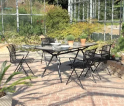 Acamp Gartenmöbel-Sets - Gartenmöbel-Set Alpha, bespannt, 5-teilig Anthrazit