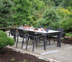 Acamp Esstisch-Gruppen|Gartenmöbel-Sets > Gartenmöbel-Set Ausziehtisch Auris und Stapelstuhl Skye, 7-teilig