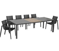 Acamp Esstisch-Gruppen|Gartenmöbel-Sets > Gartenmöbel-Set Ausziehtisch Auris und Stapelstuhl Skye, 7-teilig