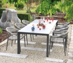 Acamp Esstisch-Gruppen|Gartenmöbel-Sets > Gartenmöbel-Set Ausziehtisch Woody und Stapelsessel Brooklyn, 7-teilig