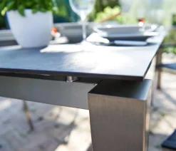 Acamp Esstisch-Gruppen|Gartenmöbel-Sets - Gartenmöbel-Set Keramiktisch Auris und Stapelstuhl Auris, 7-teilig
