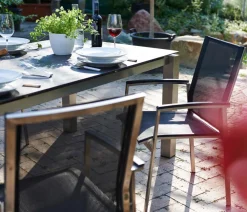 Acamp Esstisch-Gruppen|Gartenmöbel-Sets > Gartenmöbel-Set Keramiktisch Auris und Stapelstuhl Auris, 5-teilig