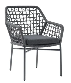 Acamp Esstisch-Gruppen|Gartenmöbel-Sets - Gartenmöbel-Set Rom, rechteckig, 5-teilig Dunkelgrau