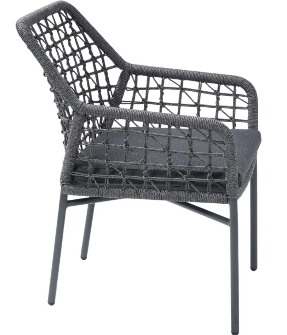 Acamp Esstisch-Gruppen|Gartenmöbel-Sets - Gartenmöbel-Set Rom, rechteckig, 5-teilig Dunkelgrau