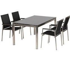 Acamp Esstisch-Gruppen|Gartenmöbel-Sets - Gartenmöbel-Set Tisch Skye und Stapelstuhl Auris, 5-teilig