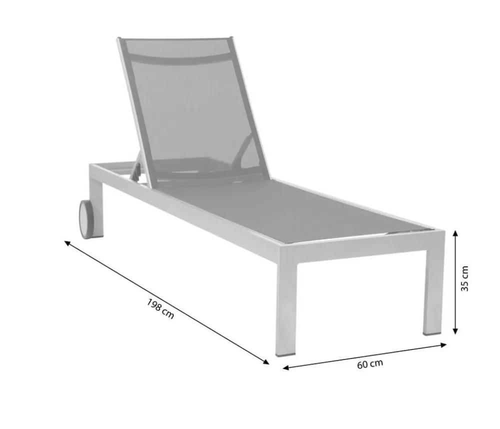 Acamp Rollliegen|Gartenliegen Aluminium > Sonnenliege Rimini, ca. B60/H35/T198 cm