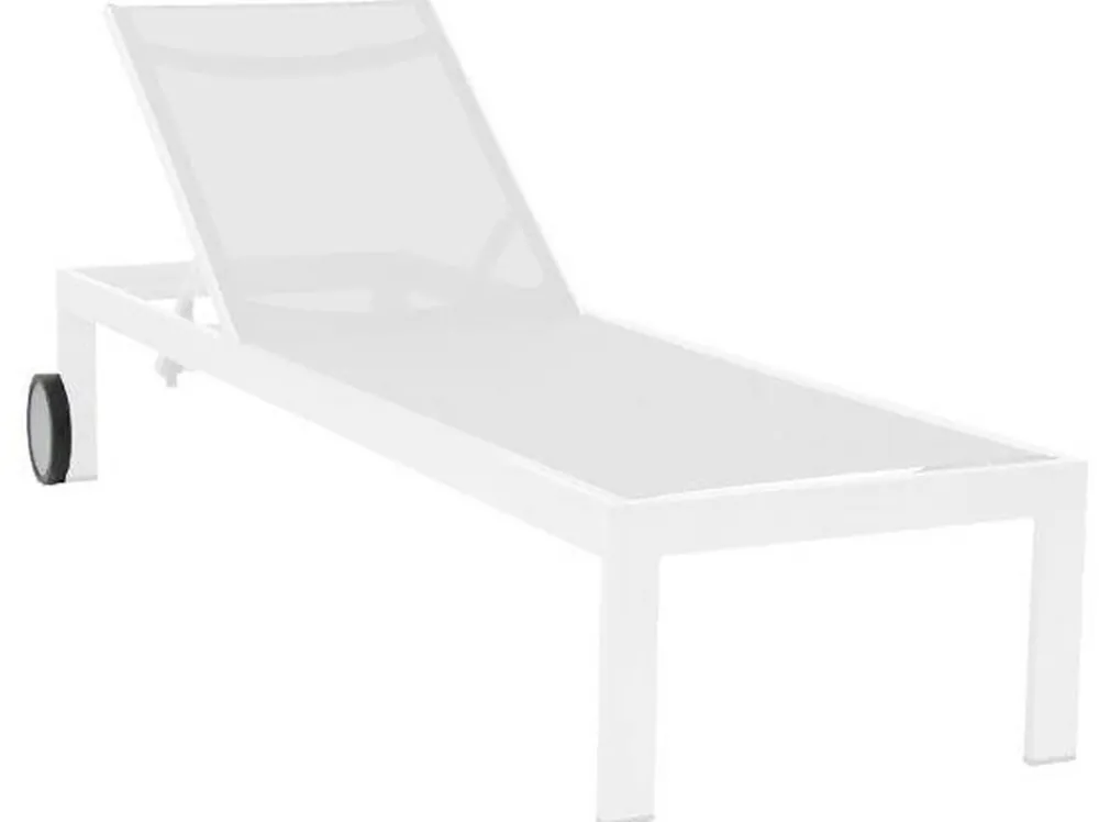 Acamp Rollliegen|Gartenliegen Aluminium - Sonnenliege Rimini, ca. B60/H35/T198 cm Weiß