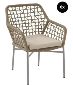Acamp Stapelsessel Rom, 6er-Set Beige Outlet