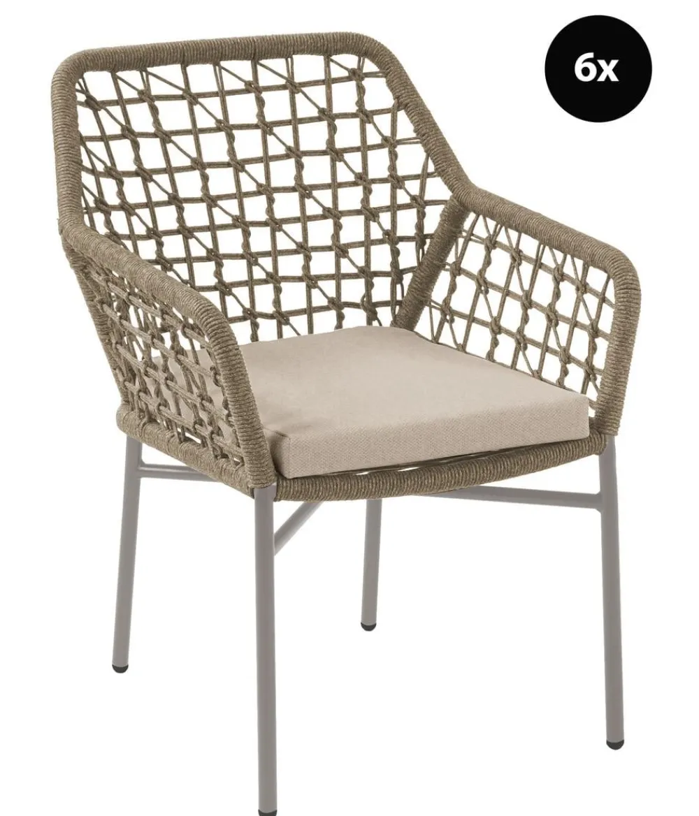 Acamp Stapelsessel Rom, 6er-Set Beige Outlet