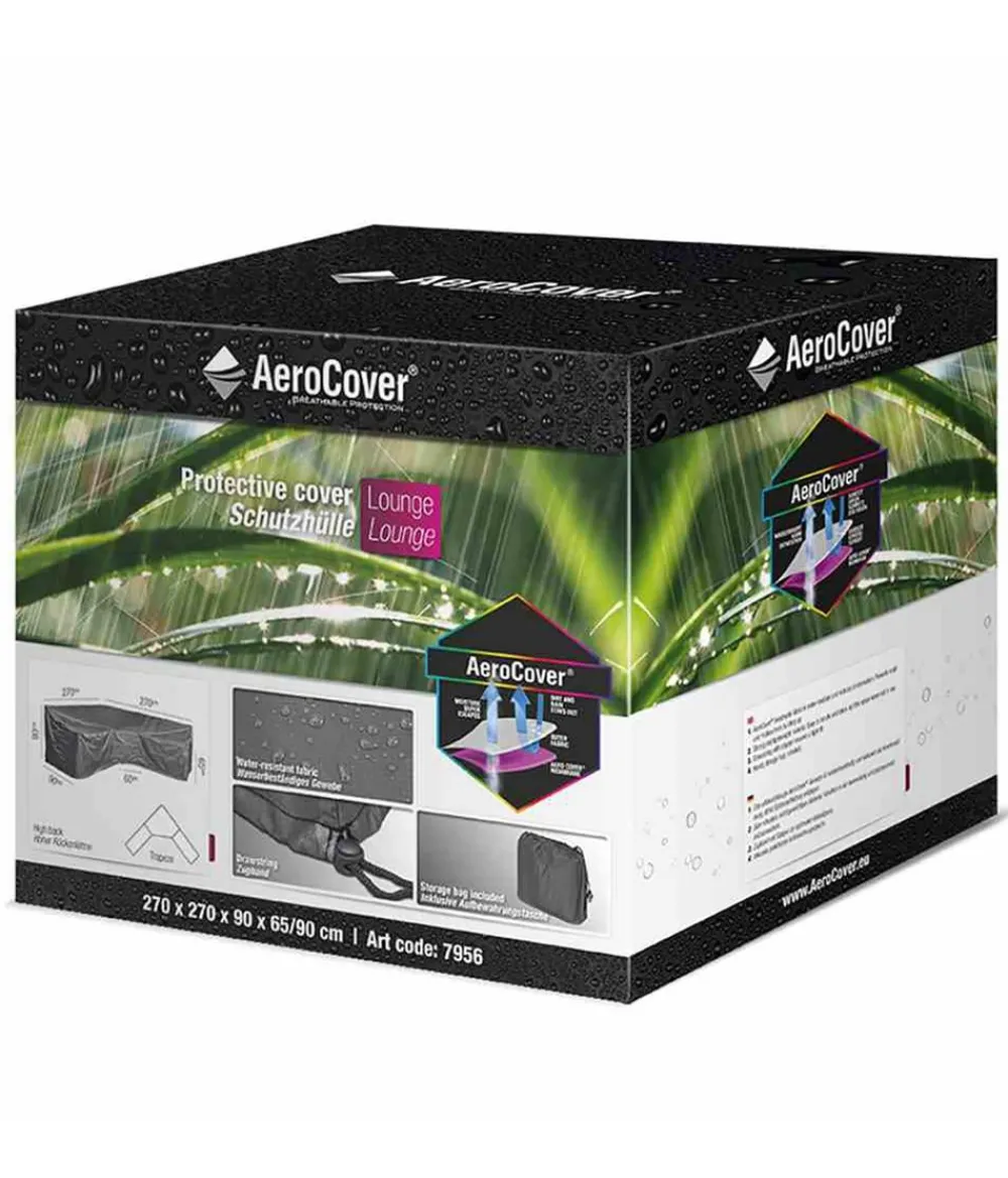 Aerocover Loungesethülle L-Form, 270x270x90x65/90 cm Dunkelgrau Outlet