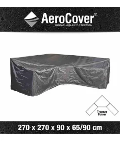Aerocover Loungesethülle L-Form, 270x270x90x65/90 cm Dunkelgrau Outlet