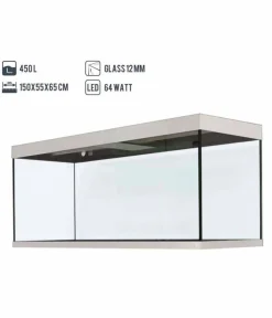 amtra Aquarium ALUX 450 LED, ca. B150/H65/T55 cm, 450 l Weiß Outlet