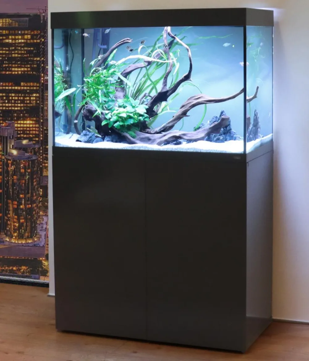 amtra Aquarium Komplettsets - Aquarium Kombination ALUX 450 LED, ca. B150/H148/T55 cm, 450 l Weiß