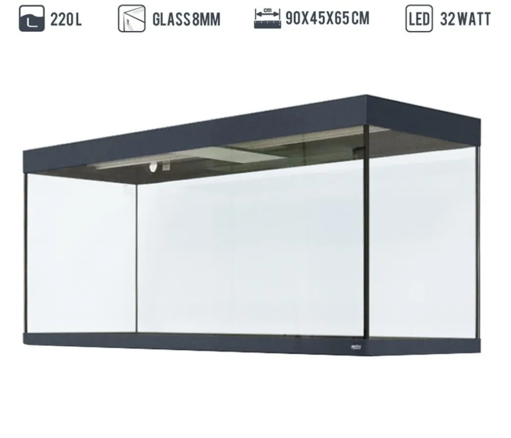 amtra Aquarium Komplettsets - Aquarium Kombination ALUX 450 LED, ca. B150/H148/T55 cm, 450 l Weiß