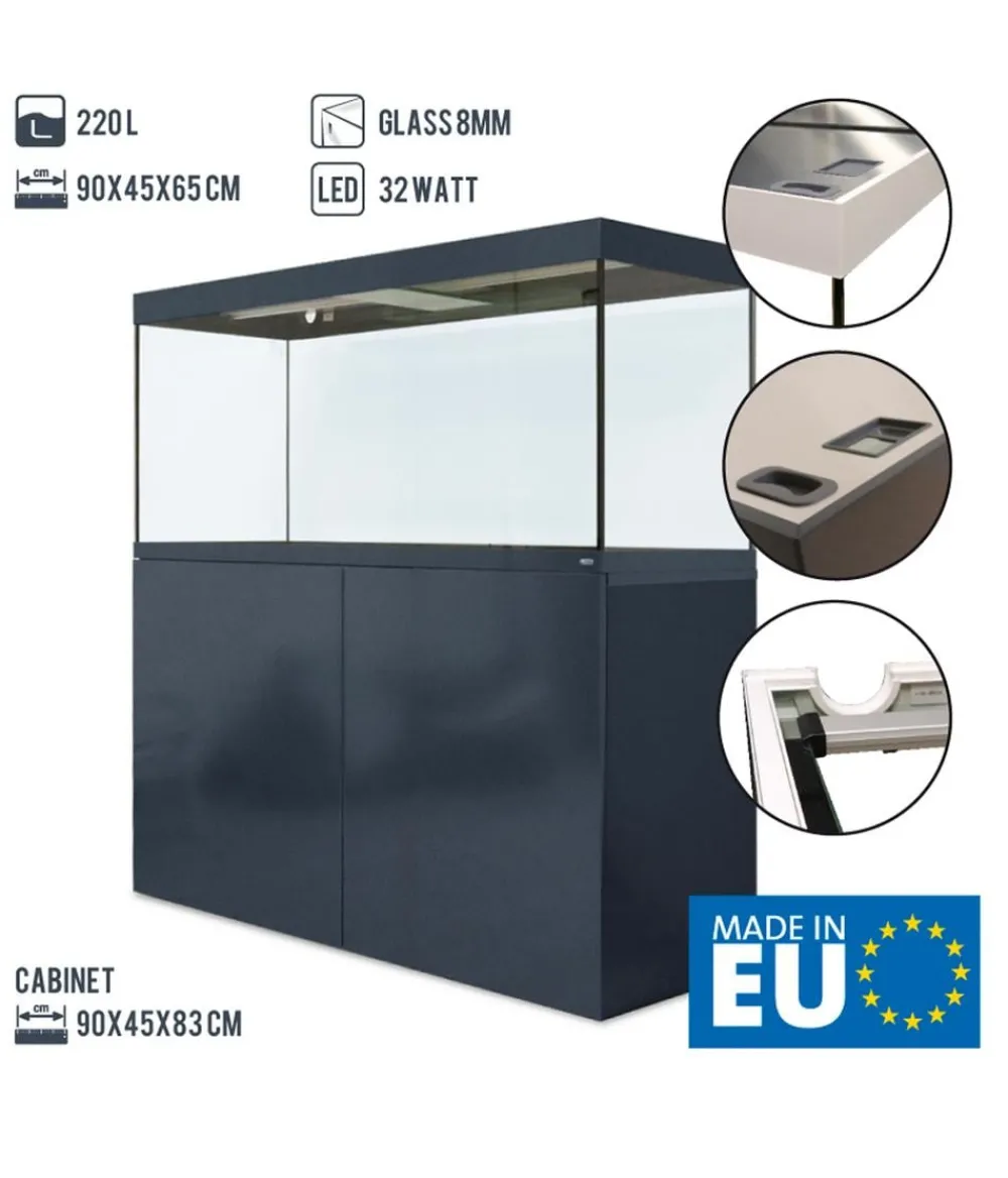 amtra Aquarium Komplettsets - Aquarium Kombination ALUX 450 LED, ca. B150/H148/T55 cm, 450 l Weiß