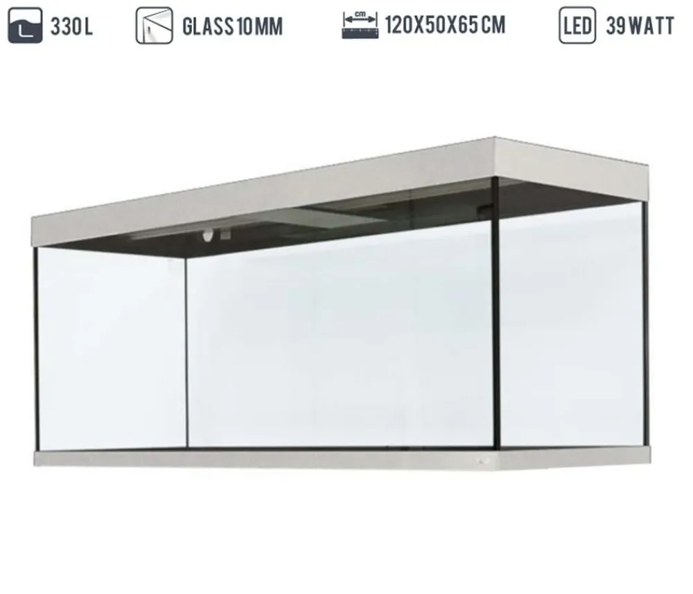 amtra Aquarium Komplettsets - Aquarium Kombination ALUX 330 LED, ca. B120/H148/T50 cm, 330 l Weiß
