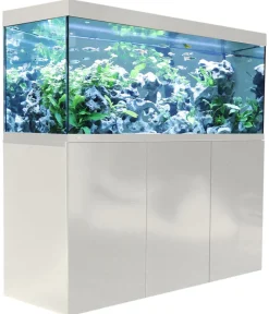 amtra Aquarium Komplettsets - Aquarium Kombination ALUX 330 LED, ca. B120/H148/T50 cm, 330 l Weiß