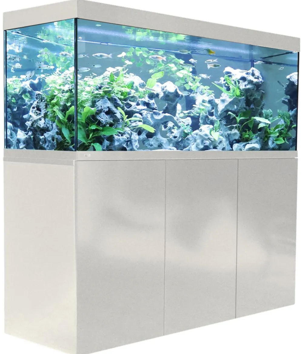 amtra Aquarium Komplettsets - Aquarium Kombination ALUX 330 LED, ca. B120/H148/T50 cm, 330 l Weiß