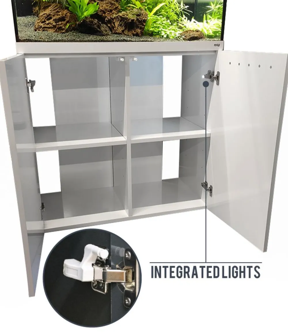 amtra Aquarium Komplettsets - Aquarium Kombination ALUX 330 LED, ca. B120/H148/T50 cm, 330 l Weiß