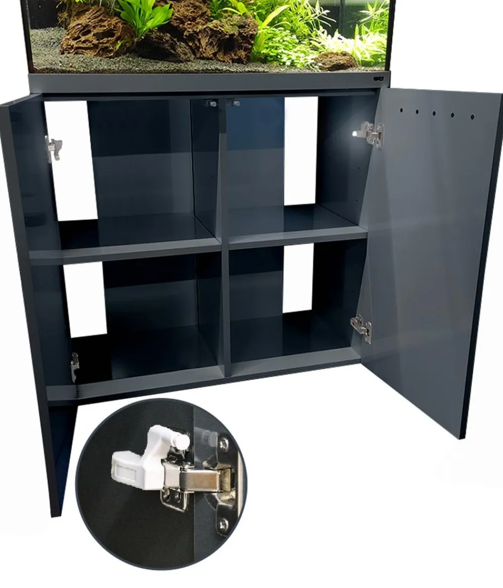 amtra Aquarium Komplettsets - Aquarium Kombination ALUX 330 LED, ca. B120/H148/T50 cm, 330 l Dunkelgrau
