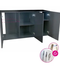 amtra Aquarium Unterschrank ALUX 450 LED, ca. B150/H83/T55 cm, 450 l Grau Sale