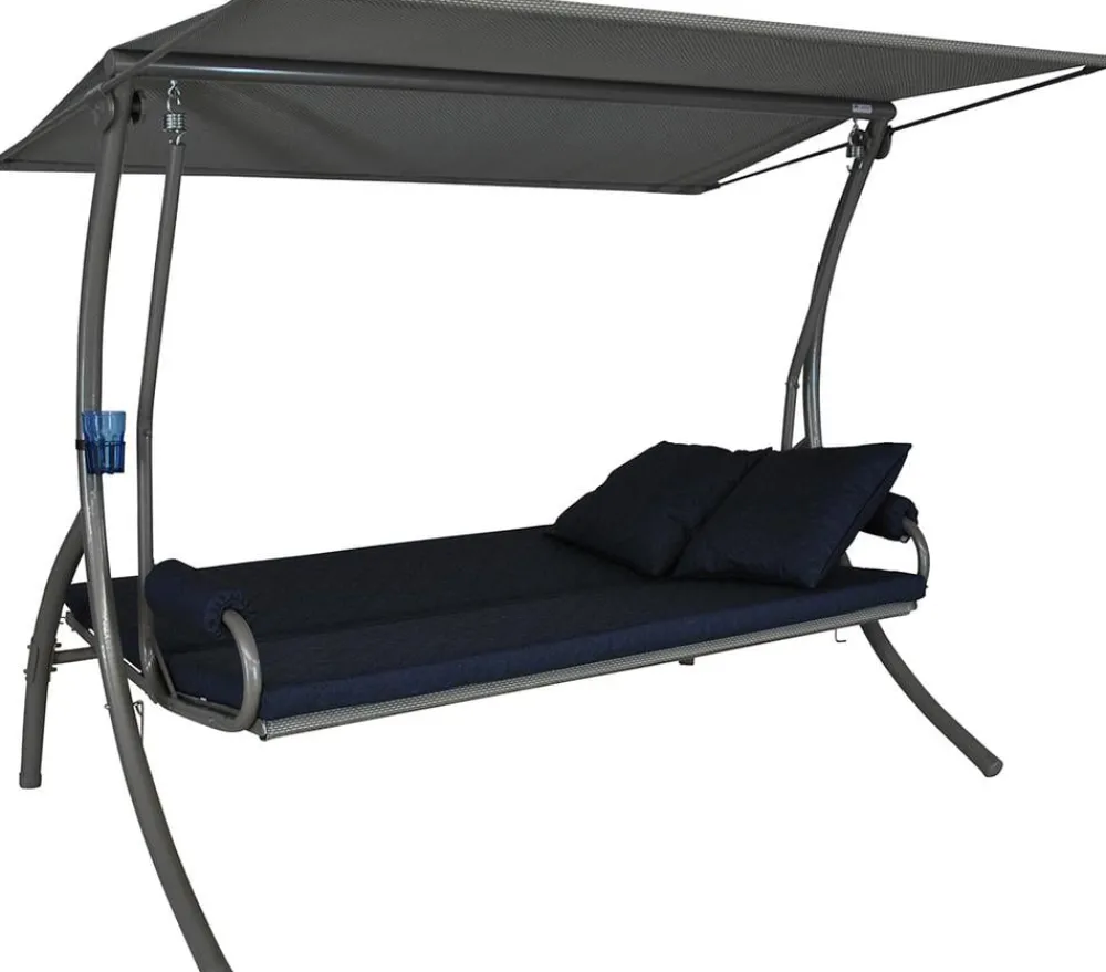 Angerer Hollywoodschaukeln > Hollywoodschaukel Elegance Joy marineblau, 3-Sitzer