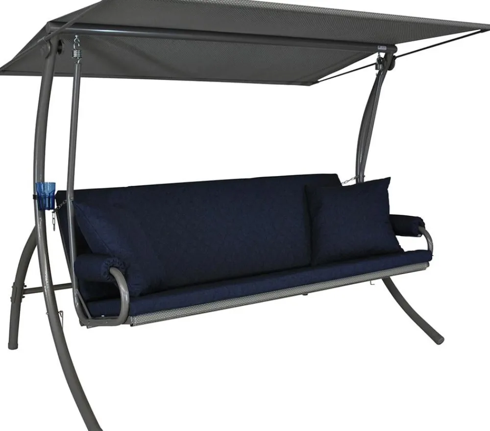Angerer Hollywoodschaukeln > Hollywoodschaukel Elegance Joy marineblau, 3-Sitzer