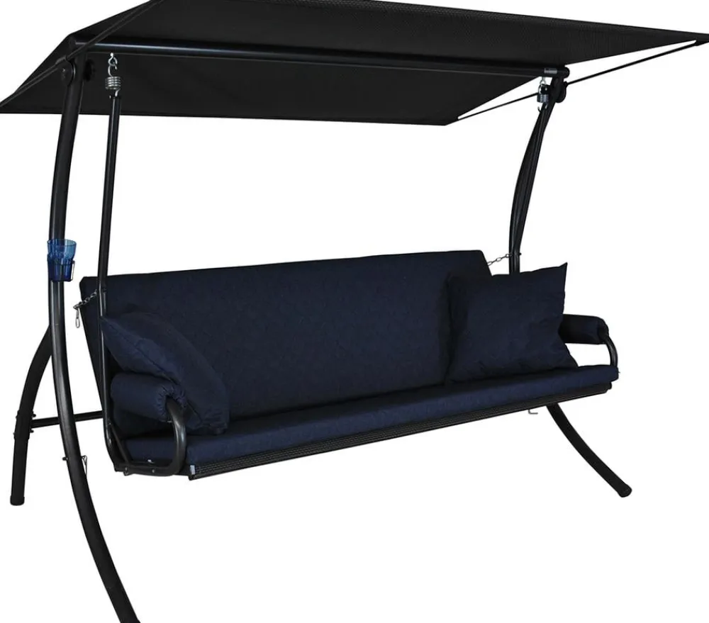 Angerer Hollywoodschaukeln - Hollywoodschaukel Elegance Joy, marineblau, 3-Sitzer