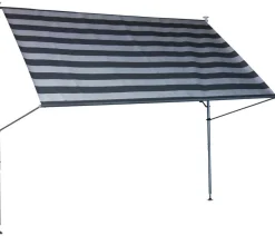 Angerer Markisen - Klemmmarkise Premium, gestreift, ca. B400/H275/T170 cm Dunkelgrau