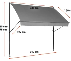 Angerer Markisen - Klemmmarkise Style, ca. B150/H275/T150 cm Terrakotta