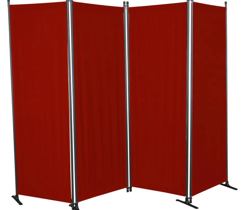 Angerer Paravent, 4-teilig, PE, ca. B220/H165 cm Dunkelrot Best