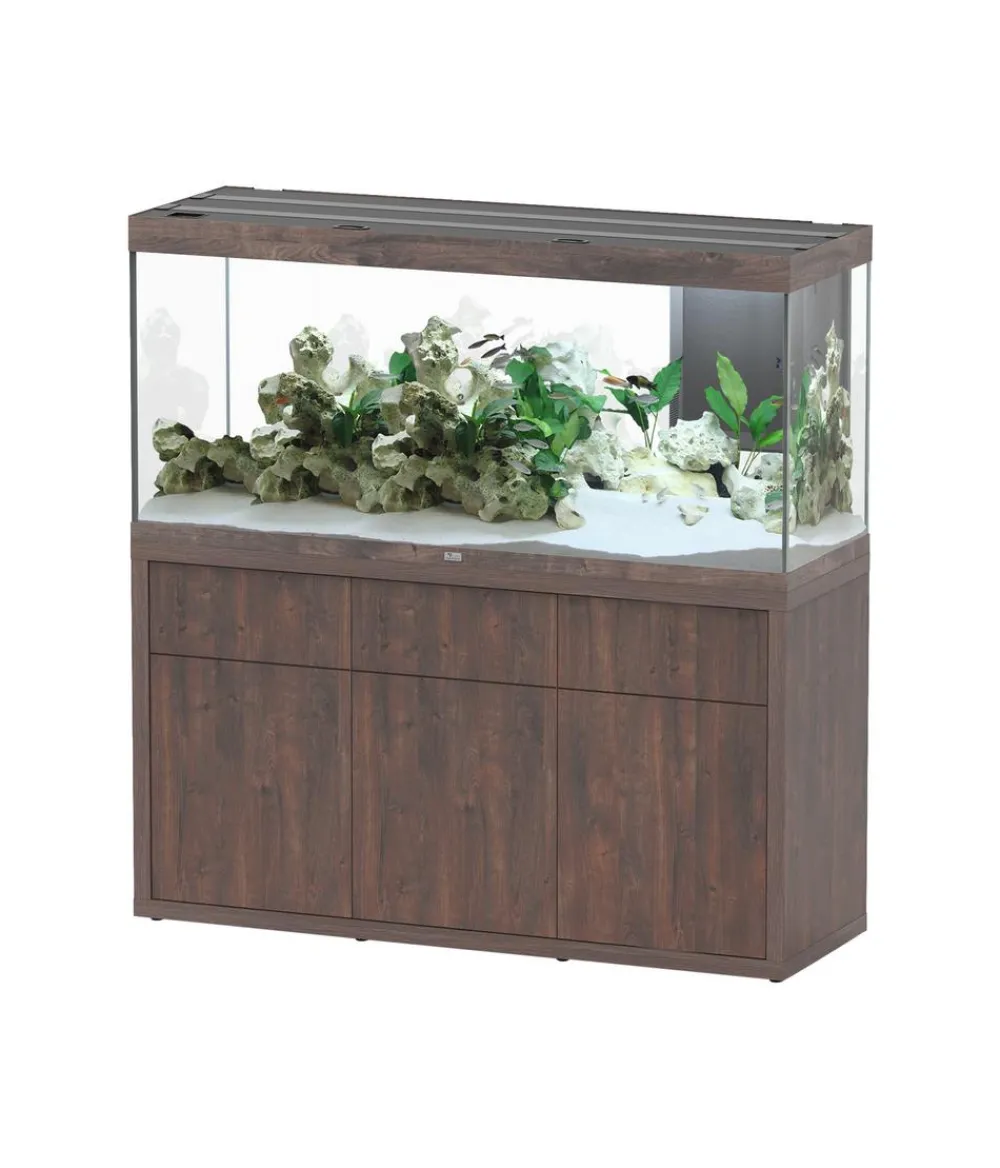 aquatlantis Aquarium Komplettsets - Aquarium Kombination Sublime Ultra 150x50, ca. B148,6/H152,2/T48,8 cm, 501 l Dunkelbraun