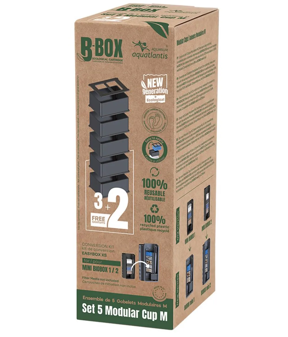 aquatlantis Mehr Aquarium Zubehör - Modular Cup für B-Box, M, 5 Stk. Schwarz