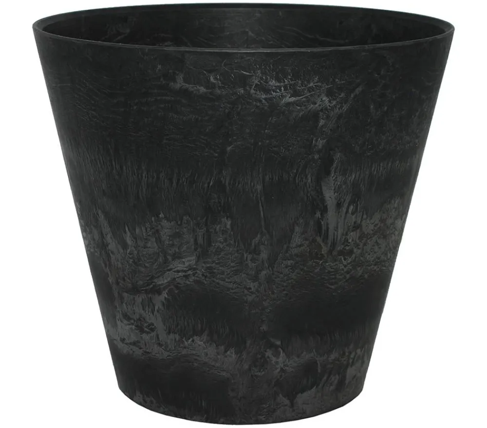 Artstone Kunststoff-Blumentopf Claire, rund Schwarz Clearance