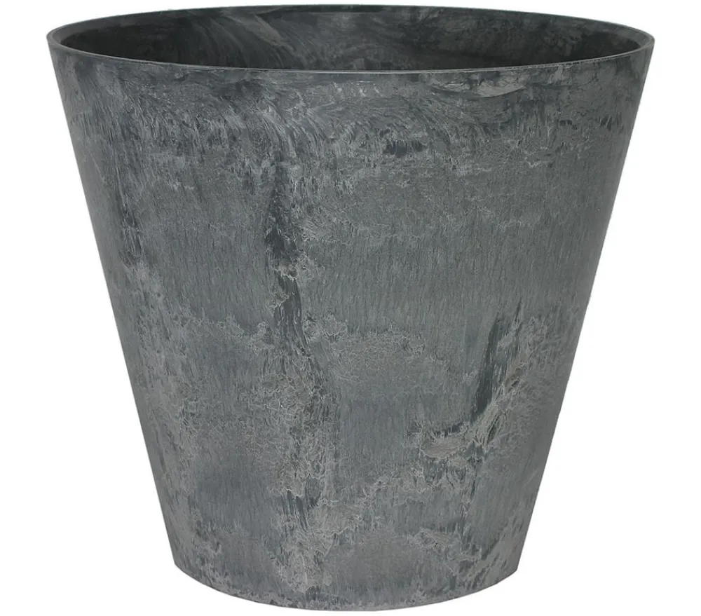 Artstone Blumentöpfe & Übertöpfe - Kunststoff-Blumentopf Claire, rund Dunkelgrau