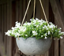 Artstone Blumenampeln & -Schalen - Kunststoff-Hängeampel Fiona, rund, Ø 25 cm Grau