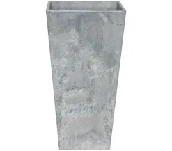 Artstone Vasen|Blumentöpfe & Übertöpfe - Kunststoff-Vase Ella, eckig, schwarz Hellgrau