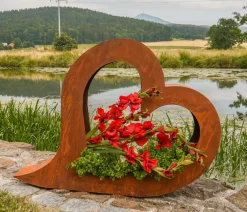 Badeko Gartenzwerge & Gartenfiguren - Metall-Herz Lydia, ca. H40 cm Braun