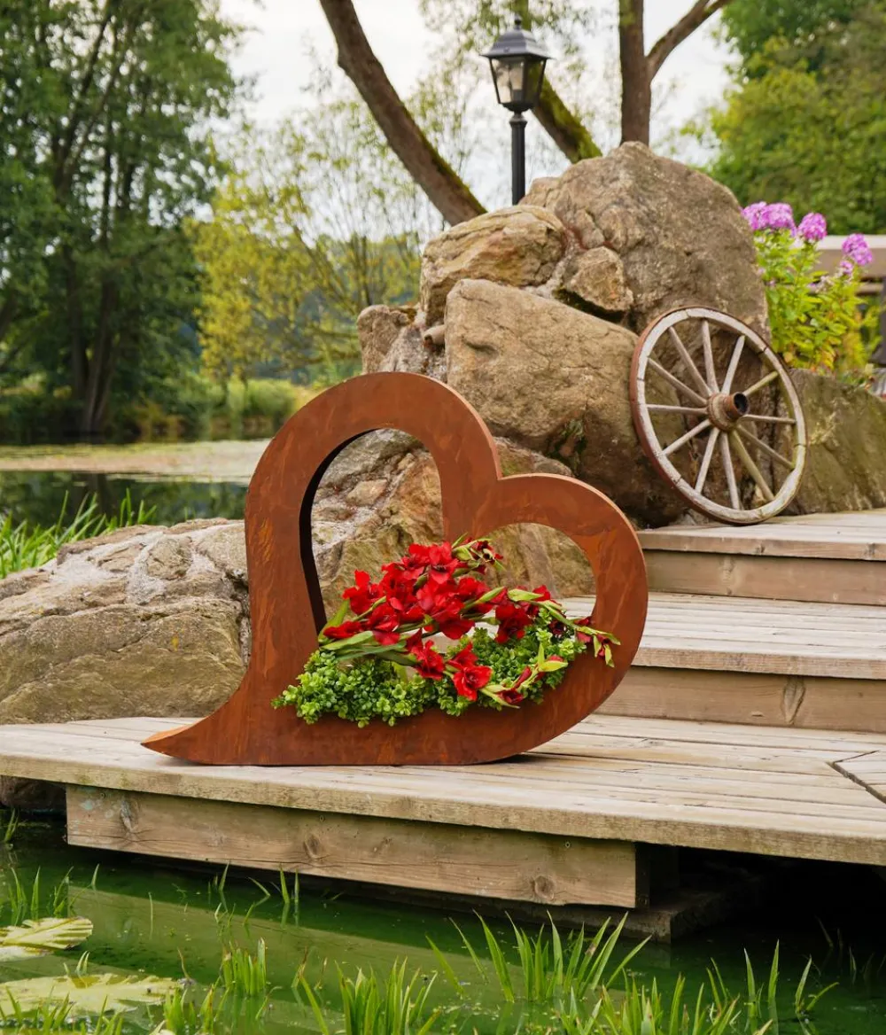 Badeko Mehr Gartendekoration|Gartenzwerge & Gartenfiguren > Metall-Herz Lydia zum Bepflanzen, ca. H61 cm