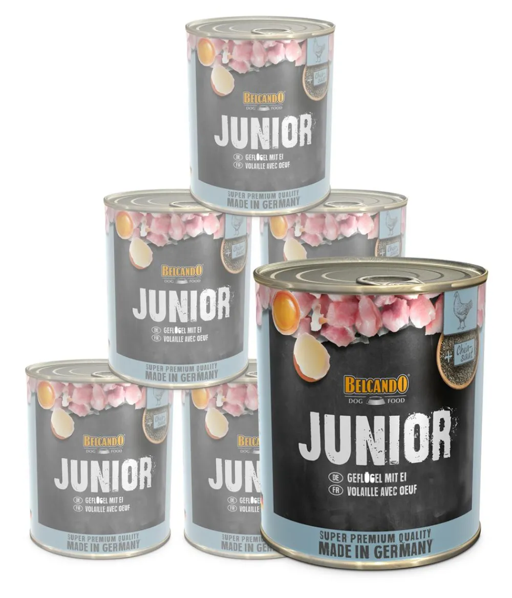 BELCANDO® Nassfutter Hund > Nassfutter Geflügel & Ei Junior, 6x800g