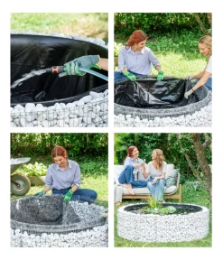 Bellissa Hochteich Bausatz, 146 x 146 x 40 cm Hellgrau Best