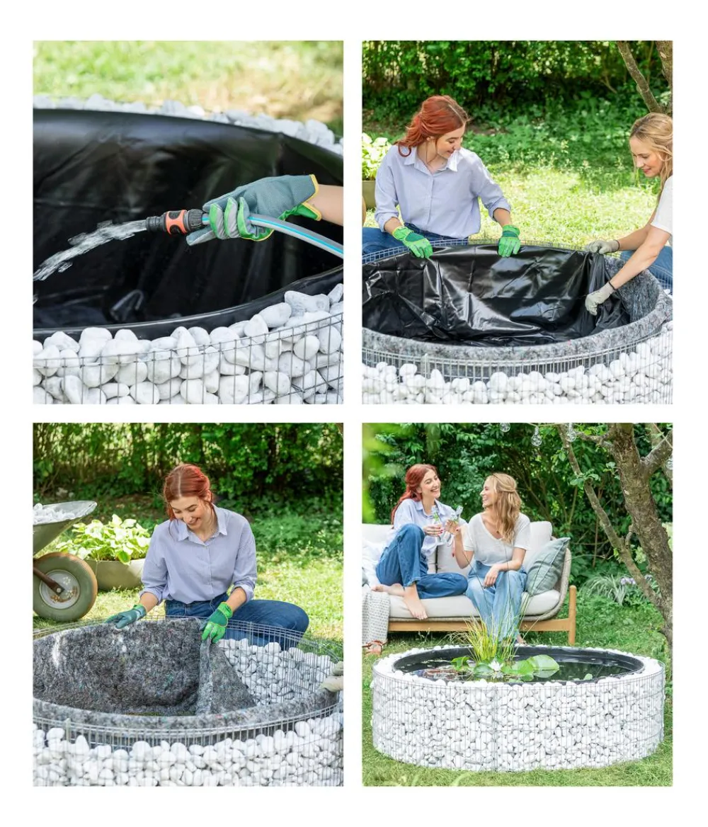 Bellissa Hochteich Bausatz, 146 x 146 x 40 cm Hellgrau Best