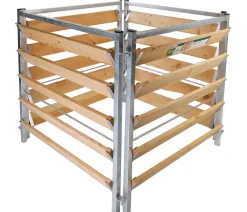 Bellissa Komposter & Abfallbehälter - Kompostersilo Metall/Holz, ca. B100/H100/T100 cm