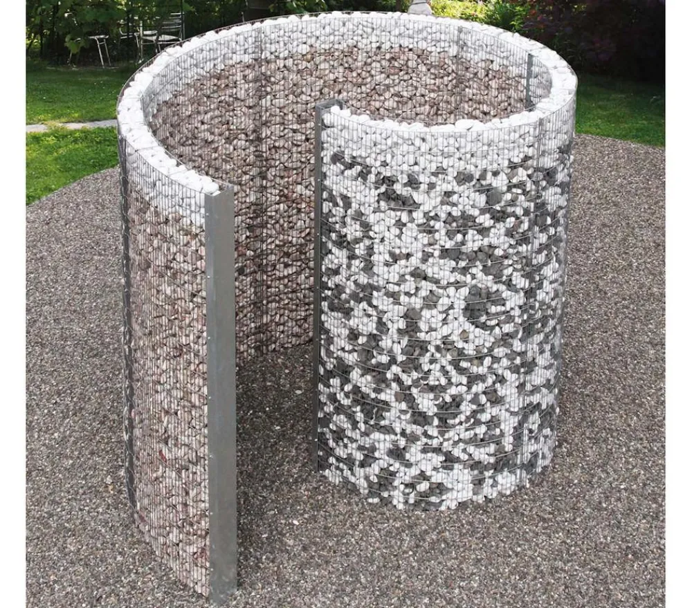 Bellissa Zäune, Gabionen & Zubehör - Schneckendusche/Umkleide Gabione, 230 x 180 x 210 cm Hellgrau
