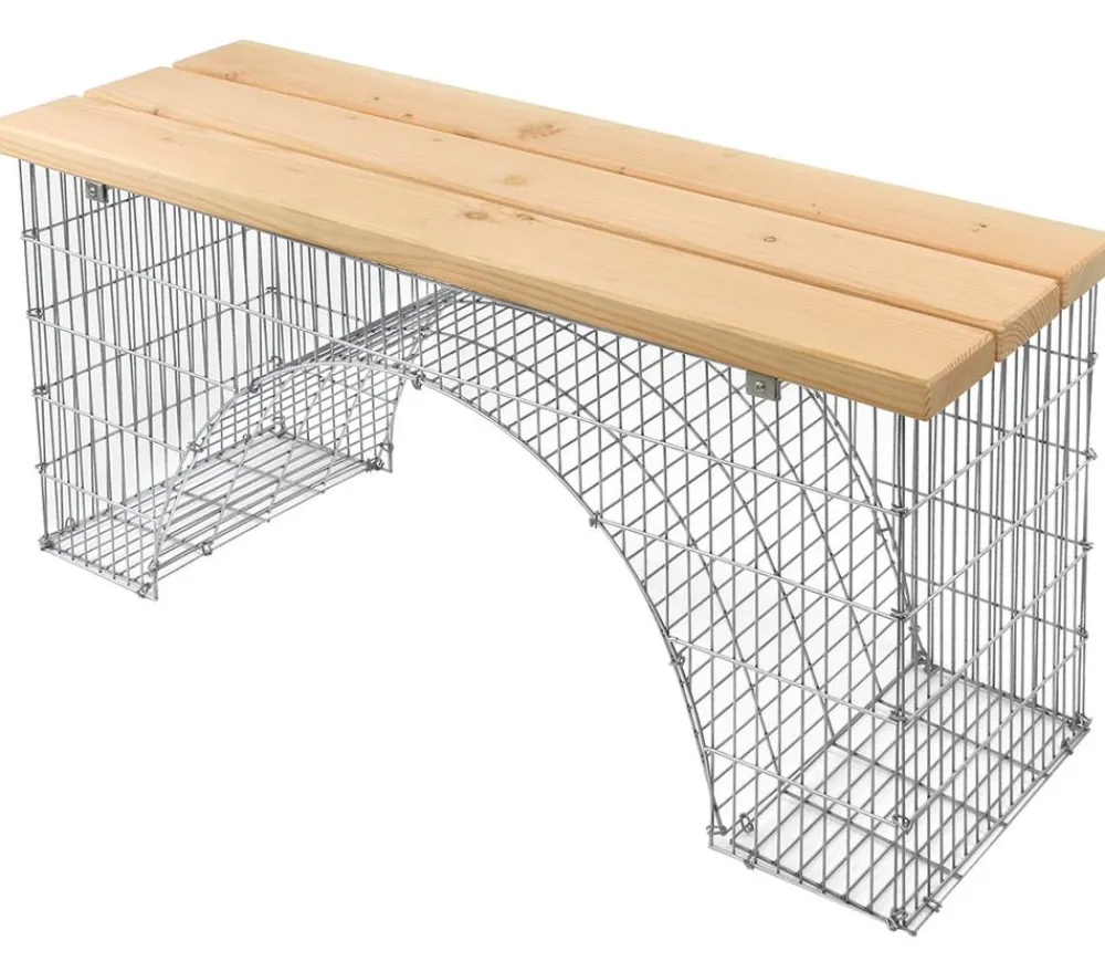 Bellissa Gartenbänke Holz - Sitzbank Bogengabione, 125 x 45 x 54 cm