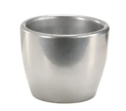 Dehner Blumentöpfe & Übertöpfe - Übertopf aus Keramik, rund, Ø 7 cm Silber