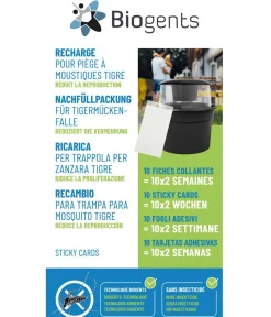 Biogents Nachfüllpackung mit Klebekarten für Tigermücken-Falle, 10 Stk. Weiß Discount