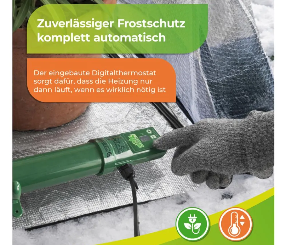 Bio Green Elektro-Gewächshausheizung 135 W mit integriertem Thermostat, ca. B100/H5/T5 cm Grün Sale